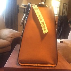 Kate Landry crossbody handbag mustard gold trim